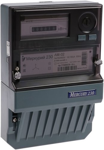 Счетчик электроэнергии 3Ф однотарифный Меркурий 230 AМ-01 60/5 Т1 D 230/400В ОУ картинка